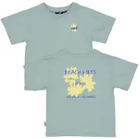 QPI Mini T-shirt met backprint groen Jongens Katoen Ronde hals Backprint - maat 68
