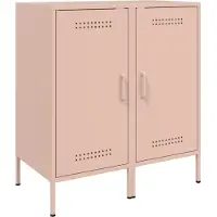 vidaXL Dressoirs 2 st 36x39x79 cm staal roze