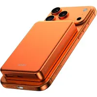 Wiwu Powerbank 10000mAh - Geschikt voor Magsafe - Type-C ingang - Ultra dun - Oranje