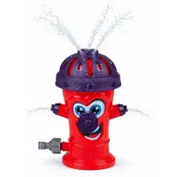 Eddy Toys Watersproeier Brandkraan - Water Sprinkler met Slangaansluiting - Tuinsproeier Kinderen - Waterspeelgoed voor Buiten - Rood met Paarse Details