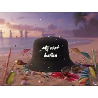 Result Mij niet bellen Bucket Hat | Black | Maat M