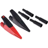 Fluke AC285-FTP Veiligheids-krokodilklemmenset Steekaansluiting 4 mm CAT III 1000 V, CAT IV 600 V Zwart, Rood