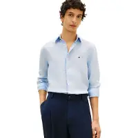 Tommy Hilfiger Heren Hemden Pigment Dyed Li Solid Rf Shirt - Lichtblauw - Maat XXL
