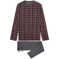 Hom Pyjama lang ' Long Sleepwear Westgate ' grijs / rood