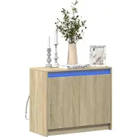 vidaXL Dressoir met LED 72x34x61 cm bewerkt hout sonoma eikenkleurig