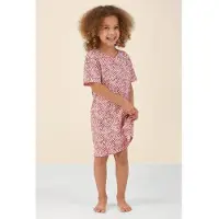 Little label shortama roze Meisjes Stretchkatoen Ronde hals All over print - maat 170/176