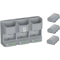 ZGCINE PC3-LPE6 Tri Battery Charging Case + 3 LP-E6 accu's