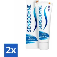 Sensodyne 2 x - Tandpasta - Extra Fresh Gel - Voor Gevoelige Tanden - 75 ml - Gevoelige Tanden - Tandpasta - Frisse Mond - Tandplak - Tandbederf