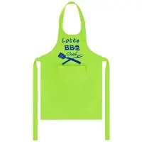 Kariban Mijncadeautje - Kinderschort met naam - lime / groen - BBQ Chef - met eigen naam naar keuze