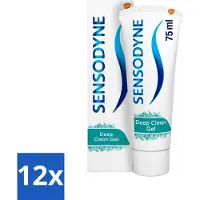 Sensodyne 12 x - Tandpasta - Deep Clean - Voor Frisse Adem - 75 ml - Gevoelige Tanden - Diepe Reiniging - Frisse Adem - Tandpasta - Tandbederf