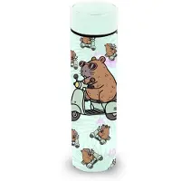 KARACTERMANIA - Oh My Pop! Capibara Beer Slimme Thermosfles 500 ml – Lichtblauw – RVS