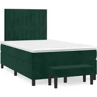 vidaXL Boxspring met matras fluweel donkergroen 120x200 cm