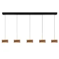 Highlight Mini Enzo LED Hanglamp | 5-lichts | 60W 2700K 5400lm | Dimbaar | Black / bronze / bruin