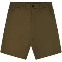 KnowledgeCotton Apparel Korte broek Men Fig Loose Poplin Elastic Waist String Burned Olive-XXL