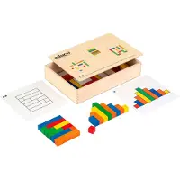 Educo Passen en meten set 1 in kist 26x26cm - - Educatief speelgoed