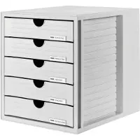 HAN Ladesysteem Kunststof, PS (Polystyreen) Grijs 5 Lades 27,5 x 33 x 32 cm