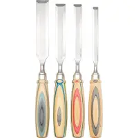 KIRSCHEN Stevige Chisel Set - 4 stuks, Houten Doos, Multikleur
