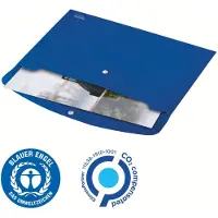 Leitz Recycle Documentmap 46780035 A4 Afsluitdoppen Kunststof Staand en Liggend 31,3 (B) x 0,7 (D) x 23,5 (H) cm Blauw