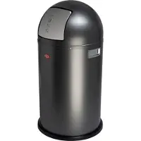 Wesco Pushboy Prullenbak | 50 Liter | Metaal - Mat grafiet | Vuilnisbak - Made in Germany