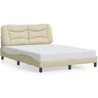 vidaXL Bedframe zonder matras "Hvar" 120x200 cm stof crèmekleurig