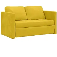 vidaXL Slaapbank vloermodel 2-in-1 122x204x55 cm fluweel donkergeel