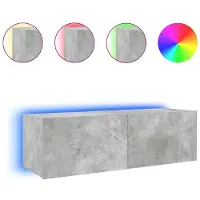vidaXL Tv-wandmeubel met LED-verlichting 100x35x31 cm betongrijs