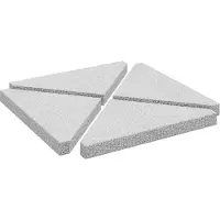 vidaXL Parasolvoetplaten 4 st driehoekig 14 kg graniet grijs