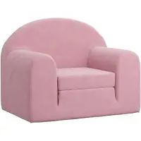 vidaXL Kinderslaapbank zacht pluche roze