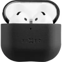 FIXED PodsLeather AirPods 4 Hoesje – Echt Lederen Beschermhoes – 360° Bescherming – Zwart