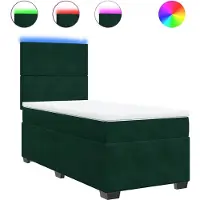 vidaXL Boxspring met matras fluweel donkergroen 100x200 cm