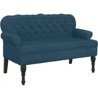 vidaXL - Bankje - met - rugleuning - 119,5x64,5x75 - cm - fluweel - blauw