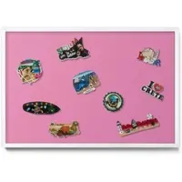 Tulup Magneetbord met Witte Frame - Roze Magneetbord in Effen Kleuren - 60 cm x 40 cm - Roze kleur - Magneetbord met Effen Frame - Magnetisch Bord Decoratief - Magneetbord Multifunctioneel
