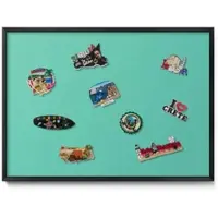 Tulup Magneetbord met Zwarte Frame - Munt Magneetbord in Effen Kleuren - 70 cm x 50 cm - Muntkleur - Magnetisch Bord Rechthoekig - Magnetisch Bord voor aan de Wand - Magneetbord met Effen Frame