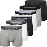 Camano Boxershorts grijs gemêleerd / zwart / wit