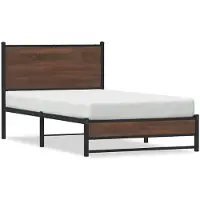 vidaXL Bedframe zonder matras metaal bruin eikenkleurig 100x200 cm