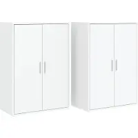 vidaXL Dressoirs 2 st 60x31x84 cm bewerkt hout wit