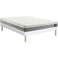 Vente-unique Set 160 x 200 cm gewatteerde bedbodem + pocketverenmatras met traagschuim topmatras dikte 21cm - VITOGO van YSMÉE