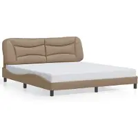 vidaXL Bedframe zonder matras "Hvar" kunstleer cappuccinokleurig 180x200 cm