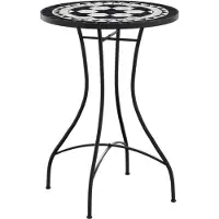 vidaXL Bistrotafel mozaïek Ø50x70 cm keramiek zwart en wit