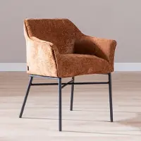 Livin24 Eetkamerstoel Nubo chenille koper