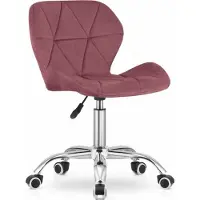 Leobert Bureaustoel AVOLA DORY-21 Donker Roze, Velvet Zitting, Ergonomisch en Verstelbare Zithoogte, 5-Poot Chrome Basis, Geschikt voor Thuis en Kantoor, Max. 110 kg