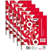 Viking Collegeblok A5+ Gelinieerd Dubbeldraads Zijgebonden Soepele kaft Geperforeerd 160 Pagina's 5 Stuks à 80 Vellen