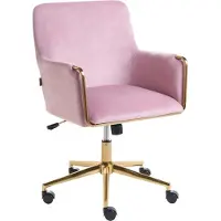 Beliani ALTONA - Bureaustoel - Pastelroze - Fluweel