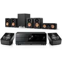 Teufel ULTIMA 20 Surround + Yamaha RX-A2A voor Dolby Atmos 5.1.2 Home cinema Zwart