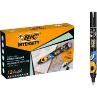 BIC Intensity Paint Markers Pastel - 12 Stuks - Verfstiften 98% Gerecycled - Watervast Hout Karton