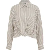 We fashion Blouse beige / olijfgroen