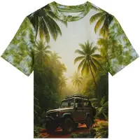 We fashion Shirt lichtblauw / groen / olijfgroen / donkergroen
