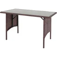 Mendler Polyrotan eettafel -G16, eettafel tuintafel tafel, horeca 112x60cm ~ bruin
