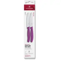 Victorinox Swiss Classic 6.7835.2C1 Tomato & Table Knife, Wavy, Purple, set van 2 tomatenmessen