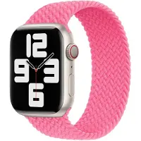 Apple Gevlochten solobandje voor de Watch | 44/45/46/49 mm - Maat 6 - Flamingo